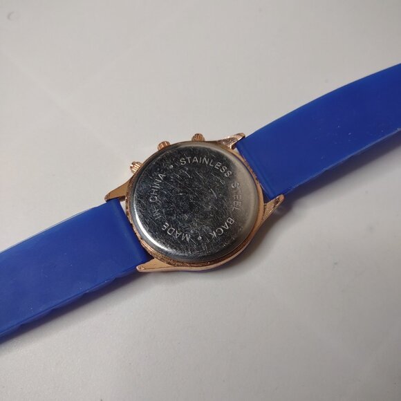 Blue And Gold Tone Geneva Analog Watch - Picture 6 of 13